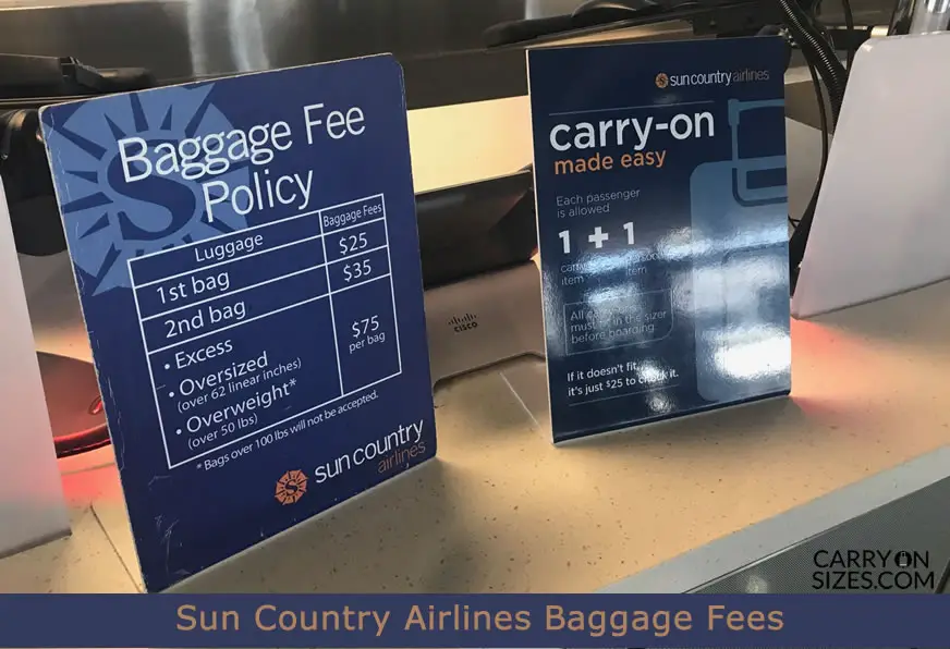 SUN COUNTRY CARRY ON SIZE, Weight, Limits, Fees Guide [2021]