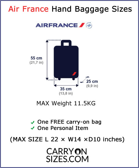 Air France Baggage Allowance, Sizes, Weight & Fees Policy [2021 ...